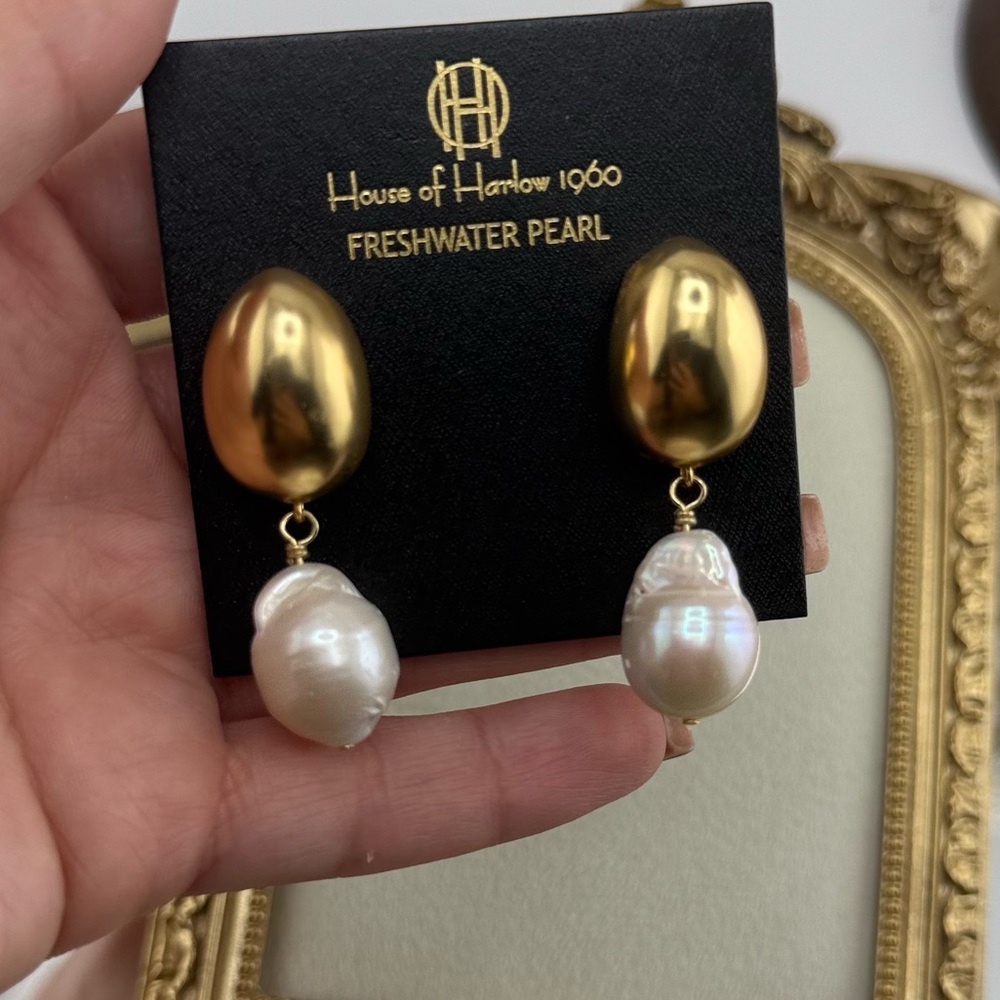 House of Harlow 1960 Freshwater Pearl Drop Earrings - Picture 6 of 10